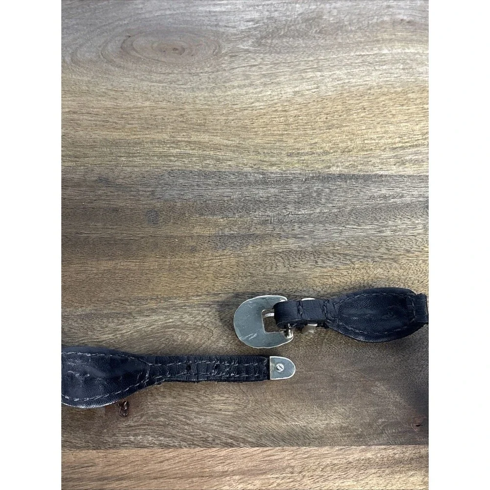 Montana Silversmiths Silver And Gold Tone on Black Leather Watch Strap